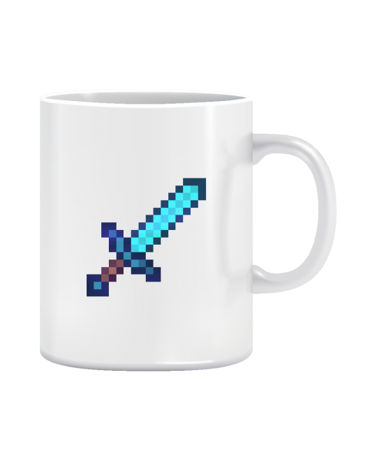 Puodelis  Minecraft sword blue